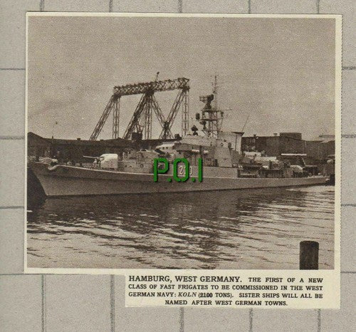 German Navy Ship   KOLN - 1961 Small News Clipping
