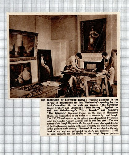 Kenwood House Reopening Library WW2 -  1950 Clipping