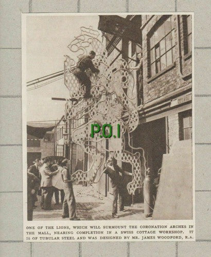 Mr James Woodford Coronation Arches Lion London Mall   -  1953 News Clipping