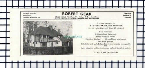 C6648) Hutton Mount Brentwood Essex House Sale Advert  - 1965 Cutting