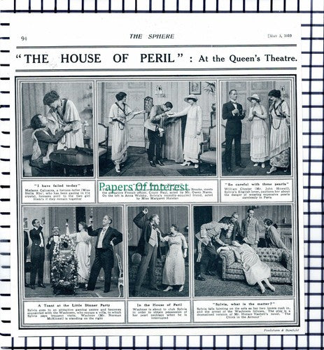 X1365) Queen's Theatre Miss Emily Brooke Owen Nares Anna Wolsky - 1919 Cutting