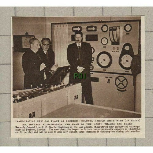 Gas Plant Beckton London Col Harold Smith Michael Milne Watson  - 1951 Clipping