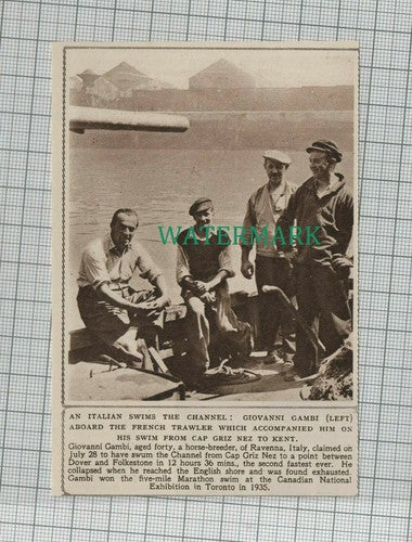 C2022) Giovanni Gambi Ravenna Italy Swims Channel - 1948 Clip