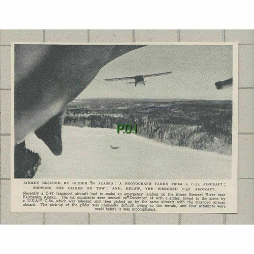 C241) Glider Rescue Alaska Stewart River Fairbanks - 1949 Clip