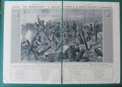France National Anthem Champagne THE MARSEILLAISE  World War One - 1915 Article