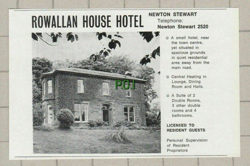 (5328) Rowallan House Hotel Newton Stewart Scotland   - 1976