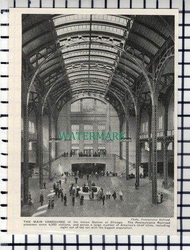 C6800) Union Station Concourse Chicago - 1930s Cutting