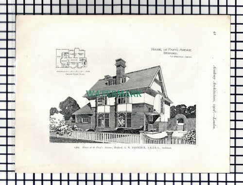 (8133) De Pary's Avenue Bedford Prentice / Welwyn Herts Briggs - 1902 Book Print