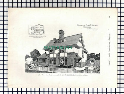 (8133) De Pary's Avenue Bedford Prentice / Welwyn Herts Briggs - 1902 Book Print