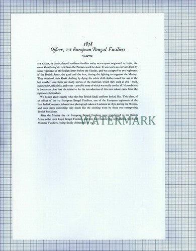 1ST EUROPEAN BENGAL FUSILIERS PRINT 1970 (X1692)