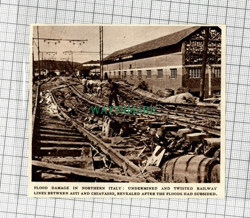 C2279) Asti To Chiavasso Italy Railway Lines Flood Damage - 1948 Clip