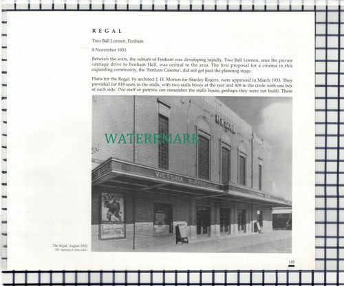 Regal Cinema Two Ball Lonnen Fenham Newcastle Upon Tyne- c.1990 Cutting