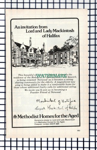 C6540) Norwood Residential Home Ipswich Lord Mackintosh - 1979 Cutting