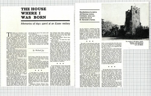 Stanway Rectory Colchester Essex Michael Jay - c.1970 Two-Part Clipping