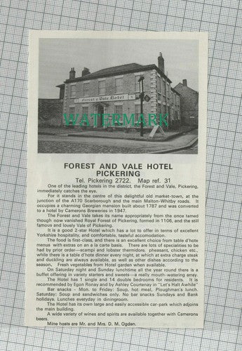 C1524) Foxhall Inn East Layton Richmond / Forest & Vale Pickering Ogden c.1975