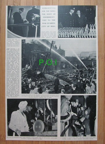 (X112) Hull Royal Visit Cocoa Factory Explosion Clifford Rumble - 1948 Clip