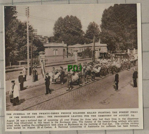 (C629) Funeral of French Soldiers Killed In Forest Fires Bordeaux - 1949