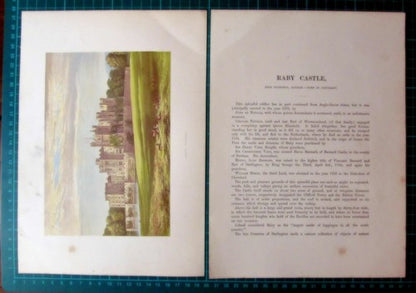(6219) Raby Castle Durham - c.1880 Print And Article