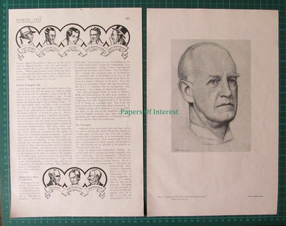 X1203) John Galsworthy Author   - 1933 Article