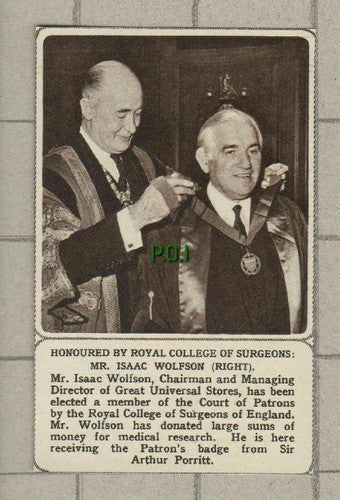 (5169) Isaac Wolfson Great Universal Stores Sir Arthur Porritt  1961 SMALL Clip