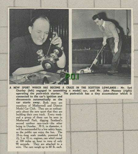 Motherwell Model Car Club Syd Chorley John Mooney - 1951 Small Clipping