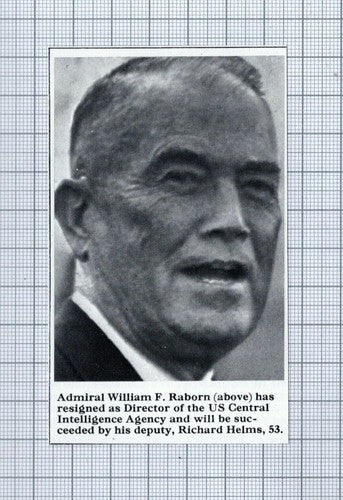 (5276) Admiral William F Raborn US Central Intelligence Agency  - 1966 Clip