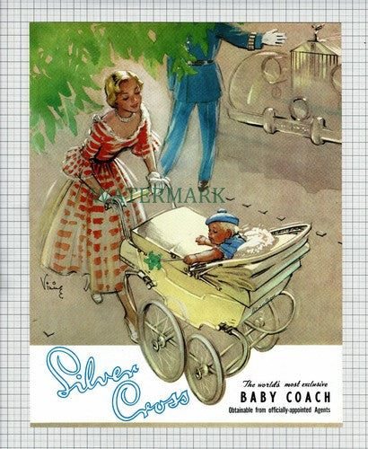 X1803) SILVER CROSS Pram Advert - c.1951 Cutting