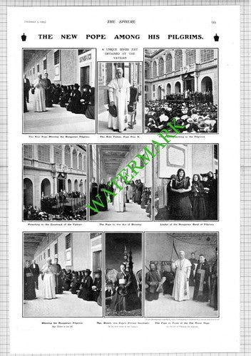 Pope Pius X   - 1903 News Page / Print