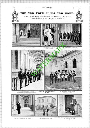 Pope Pius X Vatican / Khambajong Camp Tibet - 1903 News Page /  Print