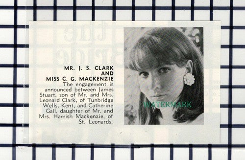 C7372) James Stuart Clark Catherine Mackenzie St Leonards -  1967 Small Cutting