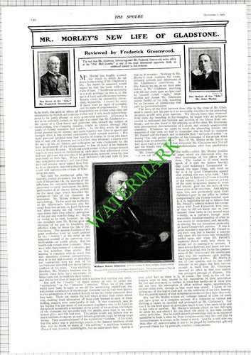 William Ewart Gladstone John Morley Frederick Greenwood - 1903 News Page / Print