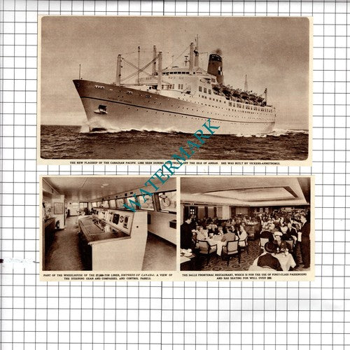 Empress of Canada Ship Canadian Pacific Line  -  1961 Two-Part News Clipping