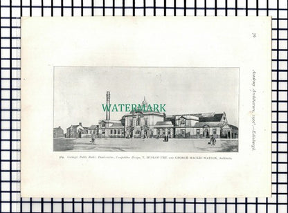(8150) Carnegie Baths Dunfermline Hippolyte Blanc Architect - 1902 Book Print