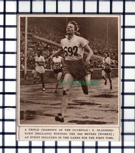 C6637) F Blankers-Koen Holland Olympic Runner - 1948 Cutting
