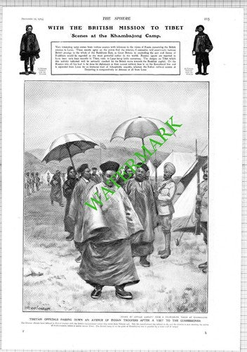 Pope Pius X Vatican / Khambajong Camp Tibet - 1903 News Page /  Print