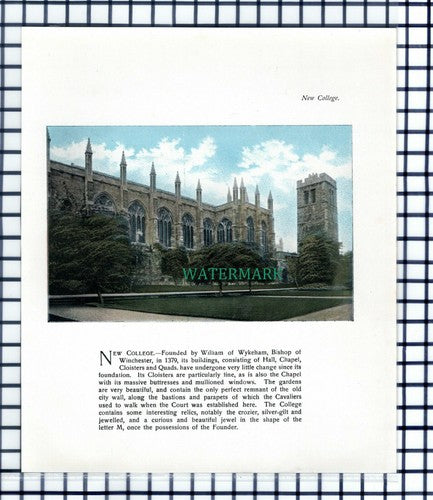 New College Oxford - c.1900 Print
