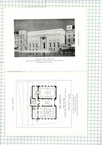 New Masonic Temple Birmingham Rupert Savage -  1926 Book Prints / Clipping