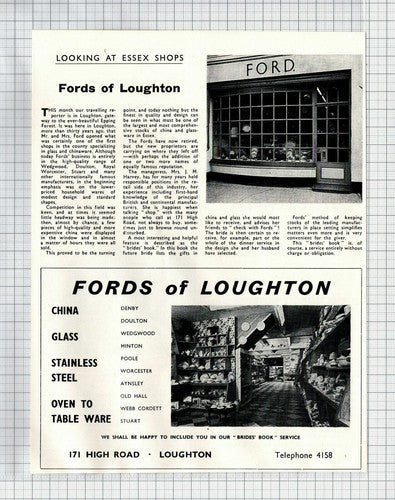 Fords of Loughton Essex Mrs J M Harvey - 1966 Clipping