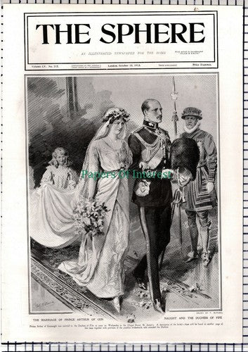 Prince Arthur Of Connaught Duchess of Fife Wedding - 1913 News Page / Print