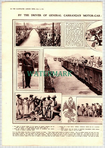 GENERAL CARRANZA Driver Rebel Army MEXICO  - 1914 Article