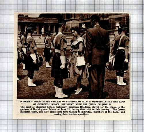 (3275) Churchill School Pipe Band Salisbury Rhodesia Buckingham Palace  - 1961