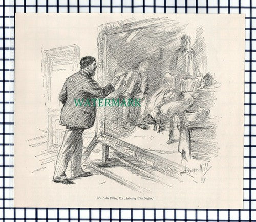 (7432) Mr Luke Fildes Artist Painting The Doctor - 1891 Cutting