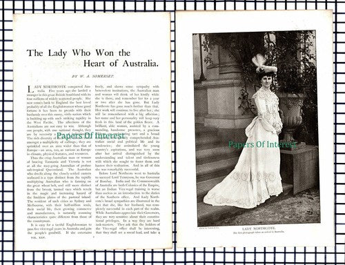 Lady Northcote Australia Government House Melbourne - c.1909 Article