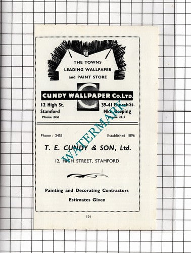 T E Cundy & Son Ltd Stamford Lincolnshire Advert - 1966 Clipping