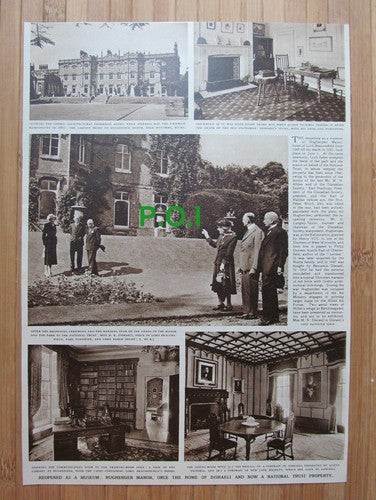 (X108) Hughenden Manor Museum Miss MK Disraeli Lord Beaconsfield  - 1949 Clip