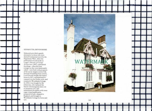 C7067) Sidmouth Devon Woodlands Cottage  - 1980s Cutting