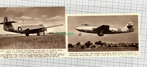 C2108) Hawker Jet Fighter N.7/46 Langley Buckinghamshire - 1948 Clip