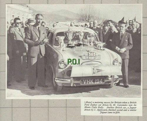 (5487) M Gatsonides Monte Carlo Rally Winner Ford Zephyr - c.1953 Clip