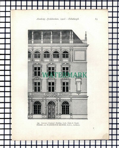 (8145) Stirling Station  / Leeds Insurance Co Peddie Washington  1902 Book Print