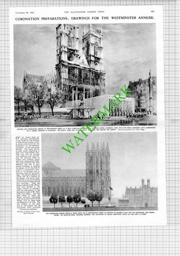 David Eccles Westminster Abbey Coronation Preparations - 1952 Article